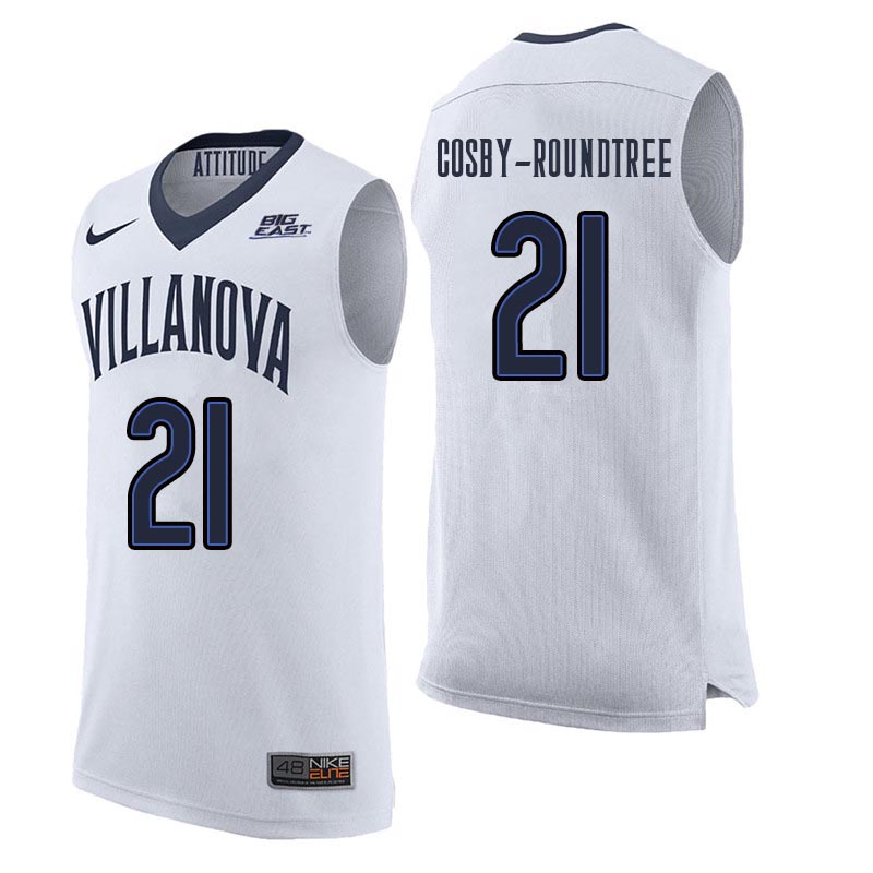 Men Villanova Wildcats #21 Dhamir Cosby-Roundtree College Basketball Jerseys Sale-White
